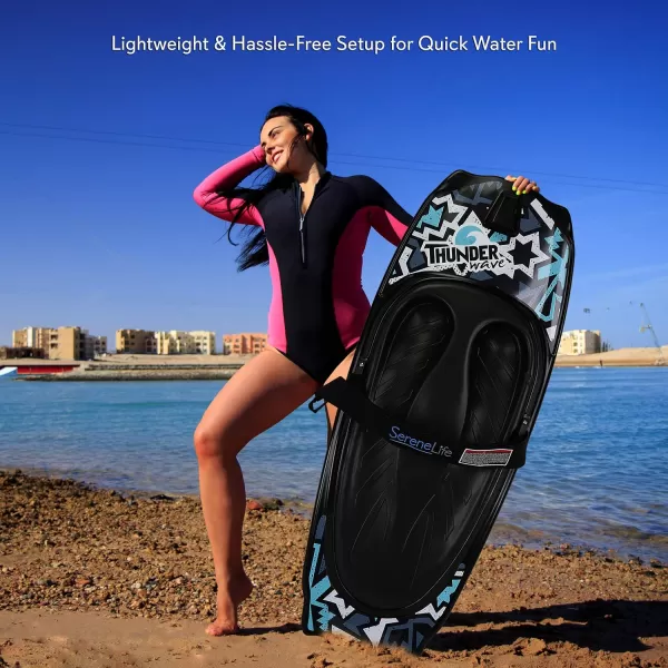 SereneLife Water Sport Kneeboard with Hook for Kids &amp; Adults, Kneeboard with Strap for Boating, Waterboarding, Kneeling Boogie Boarding, Knee Surfing
