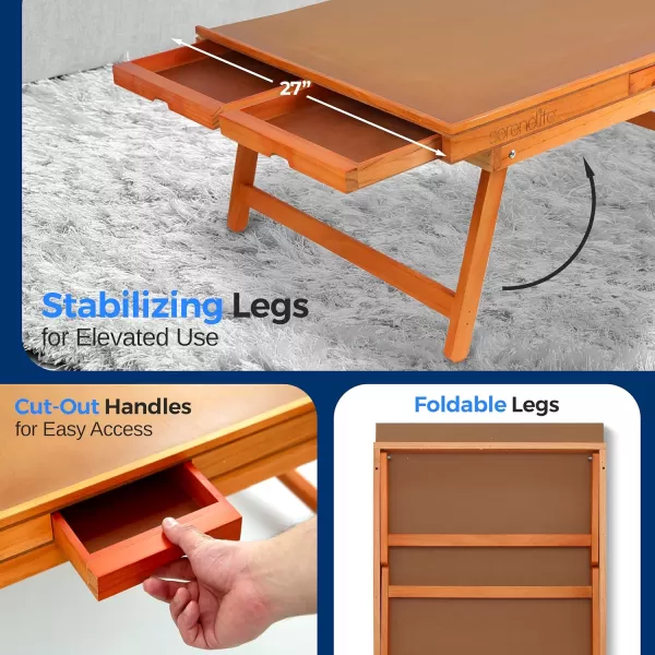 SereneLife Wooden Jigsaw Puzzle Table with 6 Removable Sliding Storage Drawers and Foldable Legs, Smooth Plateau Fiberboard Work Surface and Reinforced Hardwood, for Games and Puzzles, Kids&amp;Adults