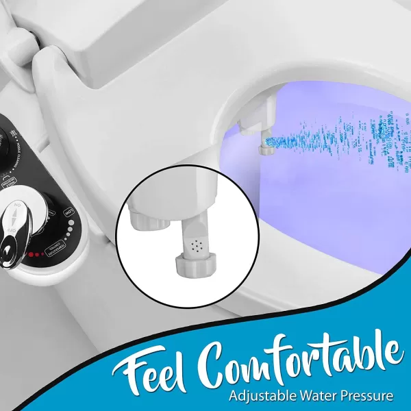 Serenelife Bathroom Bidet Seat Attachment - Fresh &amp; Hot Water Adjustable Function with Plastic Sprayer for Full Bottom Cleaning - Standard Non-Electric Mechanical Self Clean Personal Hygiene SLTLSP14