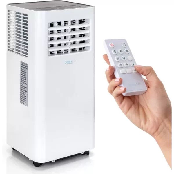 SereneLife Compact Freestanding Portable Air Conditioner - 10,000 BTU Indoor Free Standing AC Unit w/ Dehumidifier &amp; Fan Modes For Home, Office, School &amp; Business Rooms Up To 300 Sq. -SLPAC105W