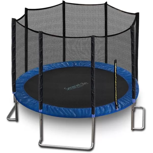 SereneLife Full Size Backyard Trampoline with Safety Net - Enclosed Trampoline for Kids, Teen, Adult