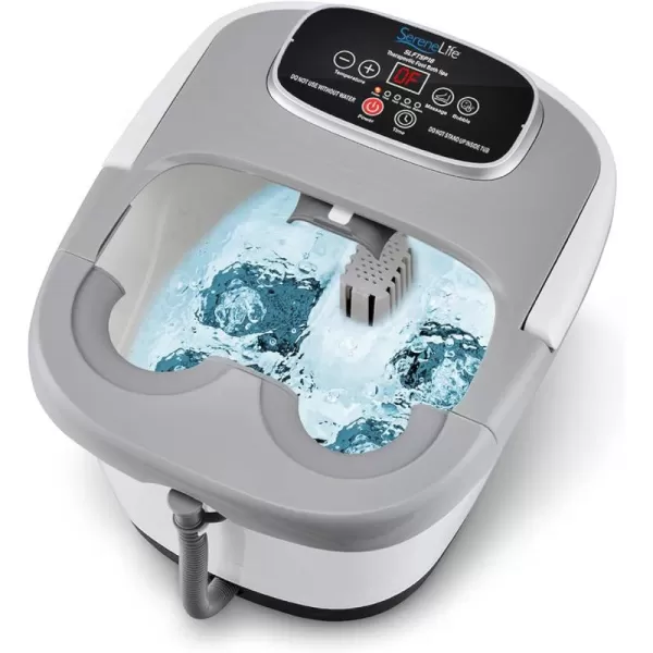 SereneLife Hydro Therapy Foot Bath Massager - Heating Foot Spa with Deep Kneading Shiatsu Massage Ball, Brush, Stone - Roller, Vibration, Bubble, Digital Adjustable Temp - SLFTSP18