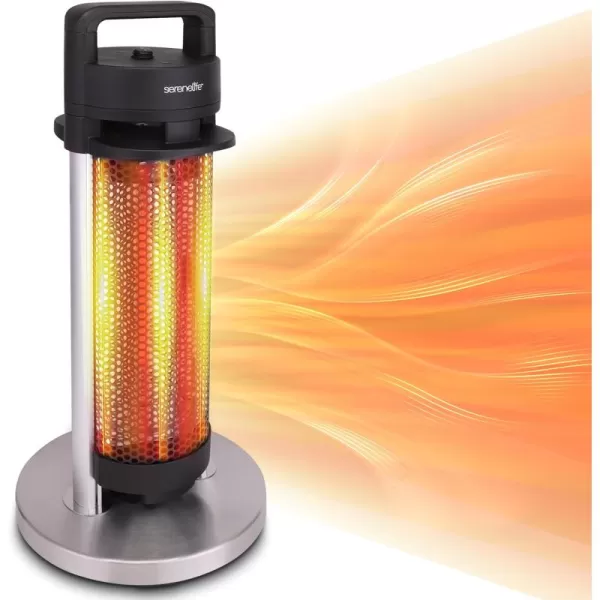 SereneLife Infrared Patio Heater, Electric Patio Heater for Indoor/Outdoor Use, Portable Heater with Remote Control, 900 W, for Restaurant, Patio, Backyard, Garage, Decks 