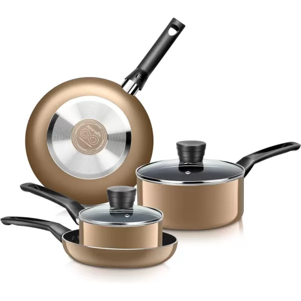 SereneLife Kitchenware Pots &amp; Pans Basic Kitchen Cookware, Black Non-Stick Coating Inside, Heat Resistant Lacquer , One Size, Blue