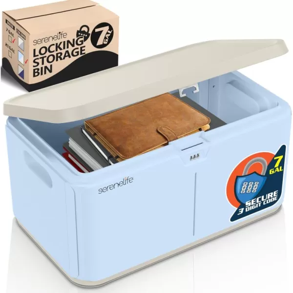 SereneLife Lockable Storage Box, 21 Gallon Capacity Storage Trunk with Combination Lock, Locking Container Bin for Organization