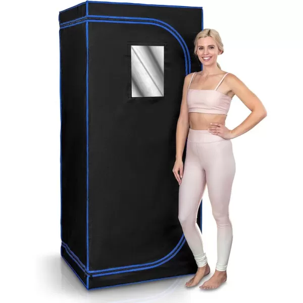 SereneLife Portable Full Size Infrared Home Spa| One Person Sauna | with Heating Foot Pad and Portable Chair