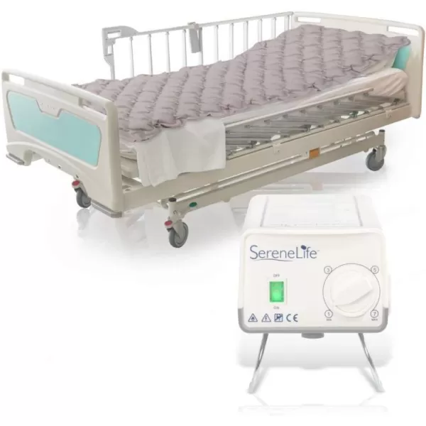 SereneLife Pressure Mattress Air Bubble Pad-Includes Electric Pump System Quiet,Inflatable Bed Air for Pressure,Ulcer and Pressure Sore Treatment-Standard Hospital Bed Size