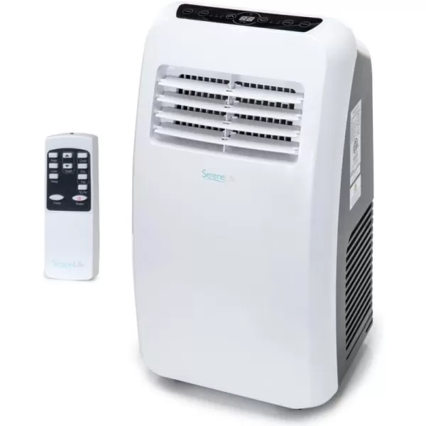 SereneLife SLPAC10 SLPAC 3-in-1 Portable Air Conditioner with Built-in Dehumidifier Function,Fan Mode, Remote Control, Complete Window Mount Exhaust Kit, 10,000 BTU, White