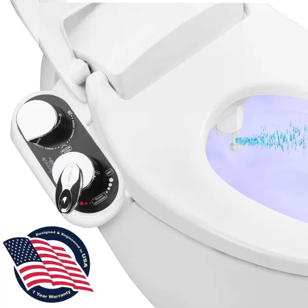Serenelife Bathroom Bidet Seat Attachment - Fresh &amp; Hot Water Adjustable Function with Plastic Sprayer for Full Bottom Cleaning - Standard Non-Electric Mechanical Self Clean Personal Hygiene SLTLSP14