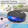 imagePURE CLEAN PUCRC26B9 Automatic Robot Vacuum CleanerRobotic Auto Home Cleaning for Clean Carpet Hardwood FloorBot Self Detects StairsAir Filter Pet Hair Allergies Friendly