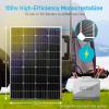 imageSereneLife 100W 12V Monocrystalline Portable Easy Mono Solar Panel Starter Kit w 3 ft 11AWG Cable Setfor Van Campers Golf Cart Car Roof Boat SLSPNL10