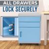 imageSereneLife 2 Drawer Rolling File Cabinet 3 Compartment Organizer Filing Desk wCoded Lock 1625 L x 165 W x 215 H GrayBlue
