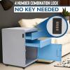 imageSereneLife 2 Drawer Rolling File Cabinet 3 Compartment Organizer Filing Desk wCoded Lock 1625 L x 165 W x 215 H GrayBlue
