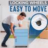 imageSereneLife 2 Drawer Rolling File Cabinet 3 Compartment Organizer Filing Desk wCoded Lock 1625 L x 165 W x 215 H GrayBlue