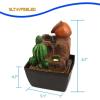 imageSereneLife 3Tier Desktop Electric Water Fountain Decor w LED  Indoor Outdoor Portable Tabletop Decorative Zen Meditation Waterfall Kit Includes Submersible Pump ampamp 12V Power Adapter  SLTWF52LED