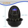 imageSereneLife Desktop Electric Water Fountain Decor w LED Illuminated Crystal Ball Accent  Indoor Outdoor Portable Tabletop Decorative Waterfall Kit Includes Submersible Pump ampamp 12V Adapter