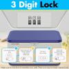 imageSereneLife Lockable Storage Box 7 Gallon Capacity Storage Trunk with Combination Lock Locking Container Bin for OrganizationBlue