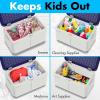 imageSereneLife Lockable Storage Box 7 Gallon Capacity Storage Trunk with Combination Lock Locking Container Bin for OrganizationBlue