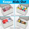 imageSereneLife Lockable Storage Box 7 Gallon Capacity Storage Trunk with Combination Lock Locking Container Bin for OrganizationGray