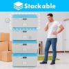 imageSereneLife Lockable Storage Box 7 Gallon Capacity Storage Trunk with Combination Lock Locking Container Bin for OrganizationLight Blue