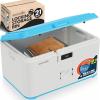 imageSereneLife Lockable Storage Box 7 Gallon Capacity Storage Trunk with Combination Lock Locking Container Bin for OrganizationLight Blue