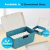imageSereneLife Lockable Storage Container Bin 65 Gallon Capacity Heavy Duty Storage Box with Combination Lock BlueeBlue