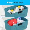 imageSereneLife Lockable Storage Container Bin 65 Gallon Capacity Heavy Duty Storage Box with Combination Lock BlueeBlue