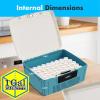 imageSereneLife Lockable Storage Container Bin 65 Gallon Capacity Heavy Duty Storage Box with Combination Lock BlueeBlue