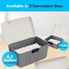 imageSereneLife Lockable Storage Container Bin 65 Gallon Capacity Heavy Duty Storage Box with Combination Lock BlueeGray