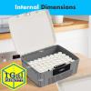 imageSereneLife Lockable Storage Container Bin 65 Gallon Capacity Heavy Duty Storage Box with Combination Lock BlueeGray