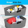 imageSereneLife Lockable Storage Container Bin 65 Gallon Capacity Heavy Duty Storage Box with Combination Lock BlueeGray