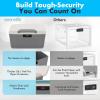 imageSereneLife Lockable Storage Container Bin 65 Gallon Capacity Heavy Duty Storage Box with Combination Lock BlueeGray