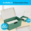 imageSereneLife Lockable Storage Container Bin 65 Gallon Capacity Heavy Duty Storage Box with Combination Lock BlueeGreen