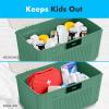 imageSereneLife Lockable Storage Container Bin 65 Gallon Capacity Heavy Duty Storage Box with Combination Lock BlueeGreen