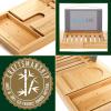 imageSereneLife Luxury Bamboo Bathtub Caddy Tray  Adjustable Natural Wood Bath Tub Organizer with Wine Holder Cup Placement Soap Dish Book Space ampamp Phone Slot for Spa Bathroom ampamp Shower  SLBCAD201 Standard  Soft Back