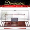imageSereneLife Luxury Bamboo Bathtub Caddy Tray  Adjustable Natural Wood Bath Tub Organizer with Wine Holder Cup Placement Soap Dish Book Space ampamp Phone Slot for Spa Bathroom ampamp Shower  SLBCAD204 Brown  Soft Back  Gift Set