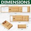 imageSereneLife Luxury Bamboo Bathtub Caddy Tray  Adjustable Natural Wood Bath Tub Organizer with Wine Holder Cup Placement Soap Dish Book Space ampamp Phone Slot for Spa Bathroom ampamp Shower  SLBCAD202 Folding  Hard Back