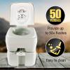 imageSereneLife Portable Potty Seat Toilet  Cover and 53 Gallons of Water Piston with Pump Flush Tank Capacity for Camping Travel Hiking ampamp Other Outdoor or Indoor Activities  AZSLCATL320