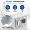 imageSereneLife Premium Steel Digital Safe Box  91quot x 67quot x 67quot  Secure Storage for Cash Firearms Jewelry ampamp More  Great For Hotels Cabinets ampamp Home Use  Electronic ampamp Mechanical Access  2 KeysSilver