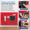 imageSereneLife Premium Steel Digital Safe Box  91quot x 67quot x 67quot  Secure Storage for Cash Firearms Jewelry ampamp More  Great For Hotels Cabinets ampamp Home Use  Electronic ampamp Mechanical Access  2 KeysRed