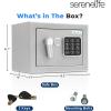 imageSereneLife Premium Steel Digital Safe Box  91quot x 67quot x 67quot  Secure Storage for Cash Firearms Jewelry ampamp More  Great For Hotels Cabinets ampamp Home Use  Electronic ampamp Mechanical Access  2 KeysSilver