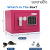 imageSereneLife Premium Steel Digital Safe Box  91quot x 67quot x 67quot  Secure Storage for Cash Firearms Jewelry ampamp More  Great For Hotels Cabinets ampamp Home Use  Electronic ampamp Mechanical Access  2 KeysPink