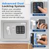 imageSereneLife Premium Steel Digital Safe Box  91quot x 67quot x 67quot  Secure Storage for Cash Firearms Jewelry ampamp More  Great For Hotels Cabinets ampamp Home Use  Electronic ampamp Mechanical Access  2 KeysSilver
