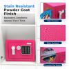 imageSereneLife Premium Steel Digital Safe Box  91quot x 67quot x 67quot  Secure Storage for Cash Firearms Jewelry ampamp More  Great For Hotels Cabinets ampamp Home Use  Electronic ampamp Mechanical Access  2 KeysPink