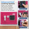 imageSereneLife Premium Steel Digital Safe Box  91quot x 67quot x 67quot  Secure Storage for Cash Firearms Jewelry ampamp More  Great For Hotels Cabinets ampamp Home Use  Electronic ampamp Mechanical Access  2 KeysPink