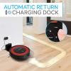 imageSereneLife Robot Vacuum Cleaner and Dock  1500pa Suction w Scheduling Activation and Charging Dock  Robotic Auto Home Cleaning for Carpet Hardwood Floor Pet Hair  Pure Clean PUCRC95 RedRed