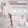 imageSereneLife Single Touch Towel and Blanket Warmer with Fragrant Disc Holder and LED Ring Red Perfect Size for Two Large Bath Towels Automatically Shut off Feature CherryBamboo