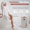 imageSereneLife Single Touch Towel and Blanket Warmer with Fragrant Disc Holder and LED Ring Red Perfect Size for Two Large Bath Towels Automatically Shut off Feature CherryGrey
