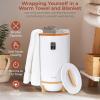 imageSereneLife Single Touch Towel and Blanket Warmer with Fragrant Disc Holder and LED Ring Red Perfect Size for Two Large Bath Towels Automatically Shut off Feature CherryBamboo