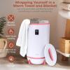imageSereneLife Single Touch Towel and Blanket Warmer with Fragrant Disc Holder and LED Ring Red Perfect Size for Two Large Bath Towels Automatically Shut off Feature CherryPink